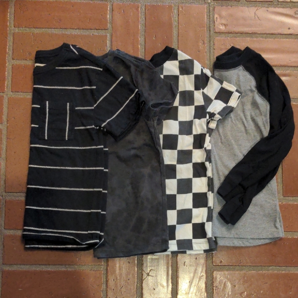 Set of Four Black and Gray T-Shirts
